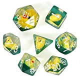 FLASHOWL Duck Dice Polyhedral & RPG Dice Dice Dice Set con Duck Inside Polyhedral Roll Play Gaming D20 Dice Dungeons ...