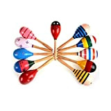 Fliyeong Due pezzi Colorful Cute Sand Hammer Giocattoli di legno Giocattoli educativi per bambini di riconoscimento del colore e formazione ...