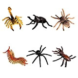 FLORMOON 6 giocattoli per insetti realistici include Skorpion ecc. Progetto scientifico educativo regalo di compleanno topper per torta per bambini