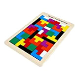FLORMOON Puzzle in Legno di Tetris 40 Pezzi Gioco di Blocchi Colorati Rompicapi Gioco e Giocattolo di intelligenza Regalo educativo ...