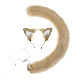Fluffy Cat Fox Ears Headband and Tail Set, Handmade Animal Cosplay Anime Dress Up Party Costume Accessori, per Halloween Carnival ...