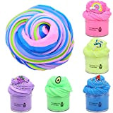 Fluffy Slime Kit,Butter Slime,Slime Fluffy,Fluffy Slime Stretchy & Soft Clay Toys 5 colori+arcobaleno+accessori di frutta Kit di melma per Bambini ...