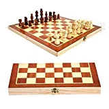 FMOPQ 34 X 17 X 3.8cm Wooden Set 3-in-1 Road Folding Chess Portable Board Game Word Chess