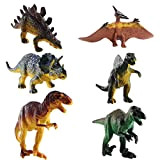 FOGAWA 6Pz Set di Dinosauri Giocattolo per Bambini Mini Dinosauri di Jurassic World Dinosaur Toys Educativo di Stegosauro Giocattolo Include ...