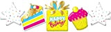 Folat 64410 Ghirlanda di foil Banner-Bandiera di Buon Decorazioni, Festa di Compleanno Scritta Palloncino Happy Birthday per Adulti Bambini, Multicolore