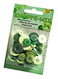 Folia 12895 - Bottoni Mix, Tono su Tono Misto, Verde, Circa 30 g, Assortiti in Diverse Misure e Colori, Ideali ...