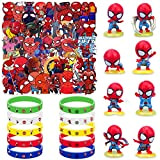 Forhome 74 Pezzi Spiderman Festa Compleanno Regalo, Incluso Spiderman Mini Figurine Set, Braccialetto Set di Bambole Spiderman, Spiderman Adesivi, per ...