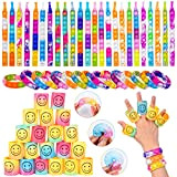 FORMIZON 48 pezzi Fidget Toys Pack, Pop it Braccialetti und Mini Molla Arcobaleno Rainbow, Gadget Festa Compleanno Bambini, Gadget Festa ...