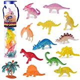 FORMIZON Dinosauro Giocattolo Figura, 12Pcs Realistico Mini Dinosauro, Miniatura Plastica Dinosauro, Luminoso Dinosauri Modello, Dino Gioco per Bambini Ragazzi (Fluorescente)