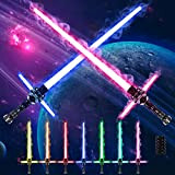 FORMIZON Spada Laser 2pc Spade Laser Telescopiche con 7 Colori Spade Laser, Connettore & Suono FX Sensibile al Movimento per ...