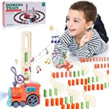 FORMIZON Treno del Domino, Domino Electric Train con 100 Pezzi Domino, Blocchi Domino Blocks Treno Elettrico con Luci e Musica, ...