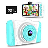 Fotocamera per Bambini, WOWGO 3,5'' Macchina Fotografica Digitale Ricaricabile Videocamera con 12 Megapixel, 1080P HD/Dual Lens/scheda TF da 32 GB
