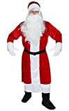 Foxxeo Costume da Babbo Natale con cappotto da uomo, 6 pezzi, taglie M-XXXXL, taglia: L