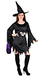 Foxxeo Costume da strega nero con cappello da strega, per carnevale, Halloween, taglia XL