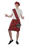 Foxxeo Costume Scotskirt Scozia Costumi di Carnevale, Taglia: XL
