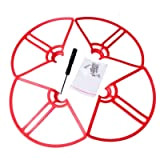 FPEHSQ 4 pz Rosso Prop Guard for Mi Drone Elica Guardia di Protezione della Copertura del Respingente Lama Anello di ...