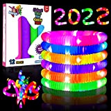 Frasheng 12pcs Mini Tubi Pop Giocattolo per Bambini, Giocattolo educativo e sensoriale Elastico Light-Up, per alleviare Lo Stress e l'ansia, ...