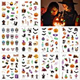 FRCOLOR 187 tatuaggi temporanei per bambini e adulti, 10 fogli luminosi adesivi per Halloween, feste di compleanno, cosplay, carnevale, feste