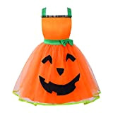 Freebily Costume da Zucca Bambina Tutu Arancione Costume Carnevale Vestito da Strega Cosplay Abito da Zucca Magica Travestimento Gioco di ...