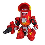 Fun Larva Meccanico in Trasformazione Macchina in Trasformazione Piccolo Rumore Rosso Robot in Trasformazione Set Di Giocattoli Per Bambini Bambola ...