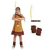 Fun Shack Costume per Bambini Indiano Nativo d'America Vestito Marronne con Le Frange Completo da Bambina - Taglia L