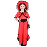 Fun Shack Costume Rossella O'Hara Bambina, Costume Carnevale Bambine Taglia L