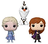 Funko 39944 Pop! Disney: Frozen II - Travel Elsa, Travel Anna, & Olaf (Edizione Speciale) Confezione da 3