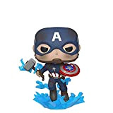 Funko- Pop Marvel: Endgame-Captain America w/BrokenShield & Mjolnir CAPT A w/BrokenShield&Mjolnir Collectible Toy, Multicolore, 45137