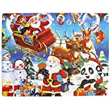 FunnyGoo 100 Pezzi Colorful Wooden Santa Jigsaw Puzzle Buon Natale Xmas Santa in Una Scatola Grande Regalo per i Bambini