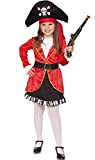 Fyasa 706356-t00 pirata costume da ragazza, rosso/nero, piccolo