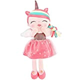 GAGAKU Bambola di peluche a forma di unicorno, 43 cm, morbida bambola in tessuto, idea regalo per bambini, con sacchetto ...