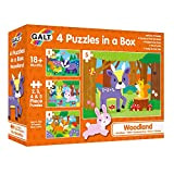 Galt Toys, 4 puzzle in una scatola - Woodland, puzzle animale per bambini, età 18 mesi in più