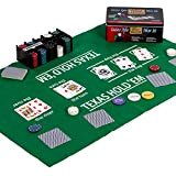 GAMES PLANET Set da Poker - 200 Fiches, in Scatola di Metallo, Tappetino da Gioco, Bottone Dealer, Big Blind, Small ...