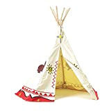 Garden Games Teepee Wigwam - Tenda da gioco per bambini, tela 100% cotone, altezza ca. 150 cm, adatto per utilizzo ...