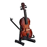 Garosa Miniatura in legno di violino Mini strumento musicale Modello Decor Modello Decor con supporto per supporto per arco e ...