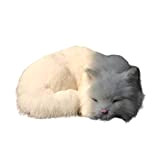 Gatto dormiente realistico, emulazione di peli di peluche di peluche in finta emulazione che respira animale domestico