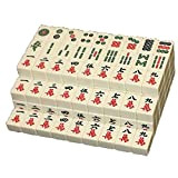 GBPOY Mahjong Fascia Media Avorio Mahjong con 144 Piastrelle incise,intrattenimento per la casa della Famiglia Mahjong per Il Viaggio di ...