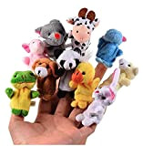 Gearmax 10pcs Different Cartoon Animal Finger Puppets, Burattini in Morbido Velluto Dolls Toys Props