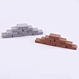 GeKLok 50 mattoni in miniatura, rosso/grigio, modello di mattoni in miniatura, modello fai da te per la costruzione di bambini ...