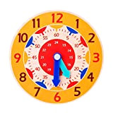 GeKLok - Orologio per bambini Montessori in legno, orologio per imparare a raccontare il tempo, per imparare a imparare a ...