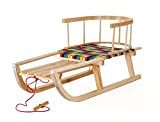 Generic Primegarden PINNO Comfort - Slittino in legno per bambini, con schienale e fune di trazione Premium