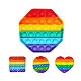 Generico ECOTOYS POP IT FIDGET TOY push pop arcobaleno antistress, squeeze, gioco tattile per bambini e adulti (Poligono)