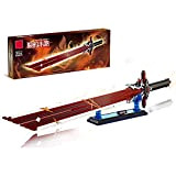 Genshin Impact Sword Block Model, Wolf Sword, 823 Pezzi, 41" Set di Spada Samurai con Supporto, Spada da Gioco Cosplay ...