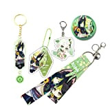 Genshin lmpact Gift Set 5Pcs，Cute Acrylic Keychain Sumeru All game characters Key Ring Game Fans Gift (Tighnari)