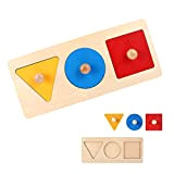 Geometrico Puzzle,Montessori Forma Multipla Puzzle in Legno,Puzzle Forme e Colori,Giocattolo Prescolare Educativo Per Bambini Regalo