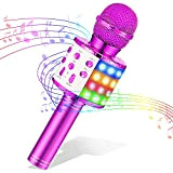GeschenPark Microfono per Bambini, Regali di Natale Bambini 4-12 Microfono Karaoke Wireless con Luci LED, Giochi Bambina Microfono Giocattoli,Compatibile con ...