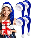 Geyoga 4 Cappelli Babbo Natale Velluto per Ragazzi (Blu, Stile Vivido)