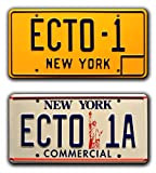 Ghostbusters | ECTO-1 + ECTO-1A | Metal Stamped License Plates