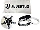 Giemme Kit Tifoso Juventus n 2 Juve bianconeri-Pallone da Calcio di Cuoio Juventus + Bandiera Ufficiale 135x95 cm + 3 ...