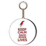 Gift Insanity - Portachiavi con scritta "Keep Calm David Bowie Lives", 58 mm